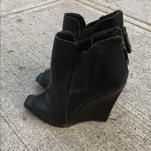 Zara wedge open toe ankle boots Sz 36